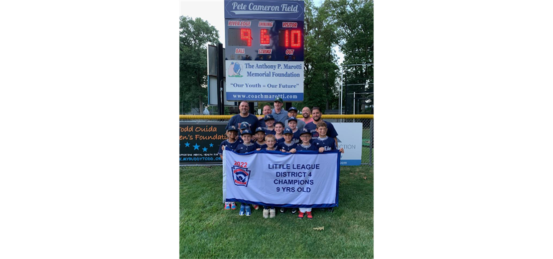 Congratulations 9U 2022 District 4 Champions!